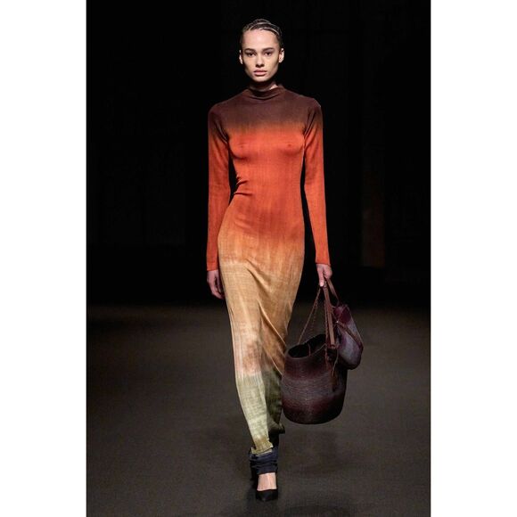 Altuzarra Dresses & Skirts - Altuzarra Mock Neck Hand Dyed Fall Winter 23 Rhea Maxi Dress Coral Medium $1995